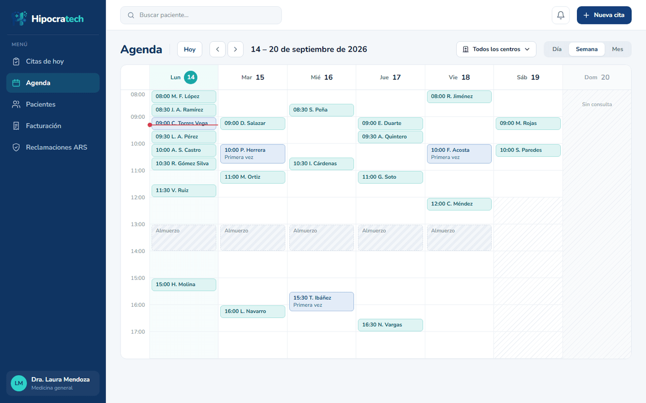 Agenda por centro